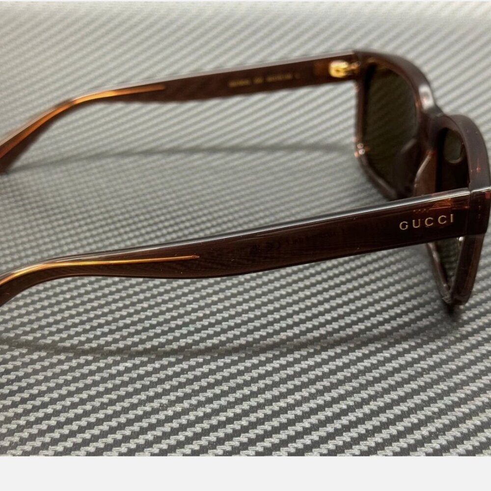 GUCCI Brown Transparent Men's Large 56 mm Sunglasses - Picture 4 of 5